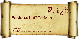 Pankotai Ödön névjegykártya